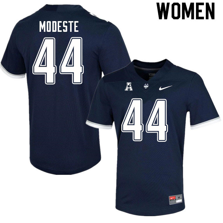 Women #44 Max Modeste Uconn Huskies College Football Jerseys Sale-Navy - Click Image to Close